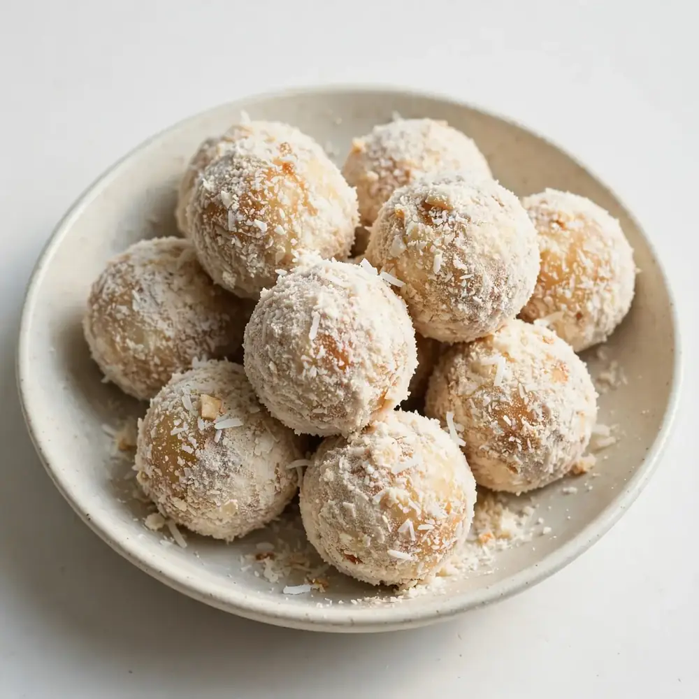 Apfel-Bällchen mit Kokos-Protein-Pulver
