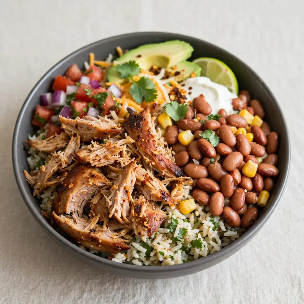 Chipotle-Truthahn-Bowl mit Pintobohnen