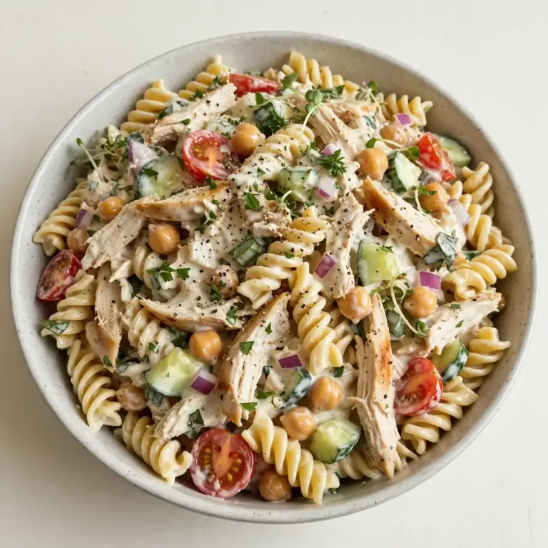 Der cremige High-Protein Nudelsalat