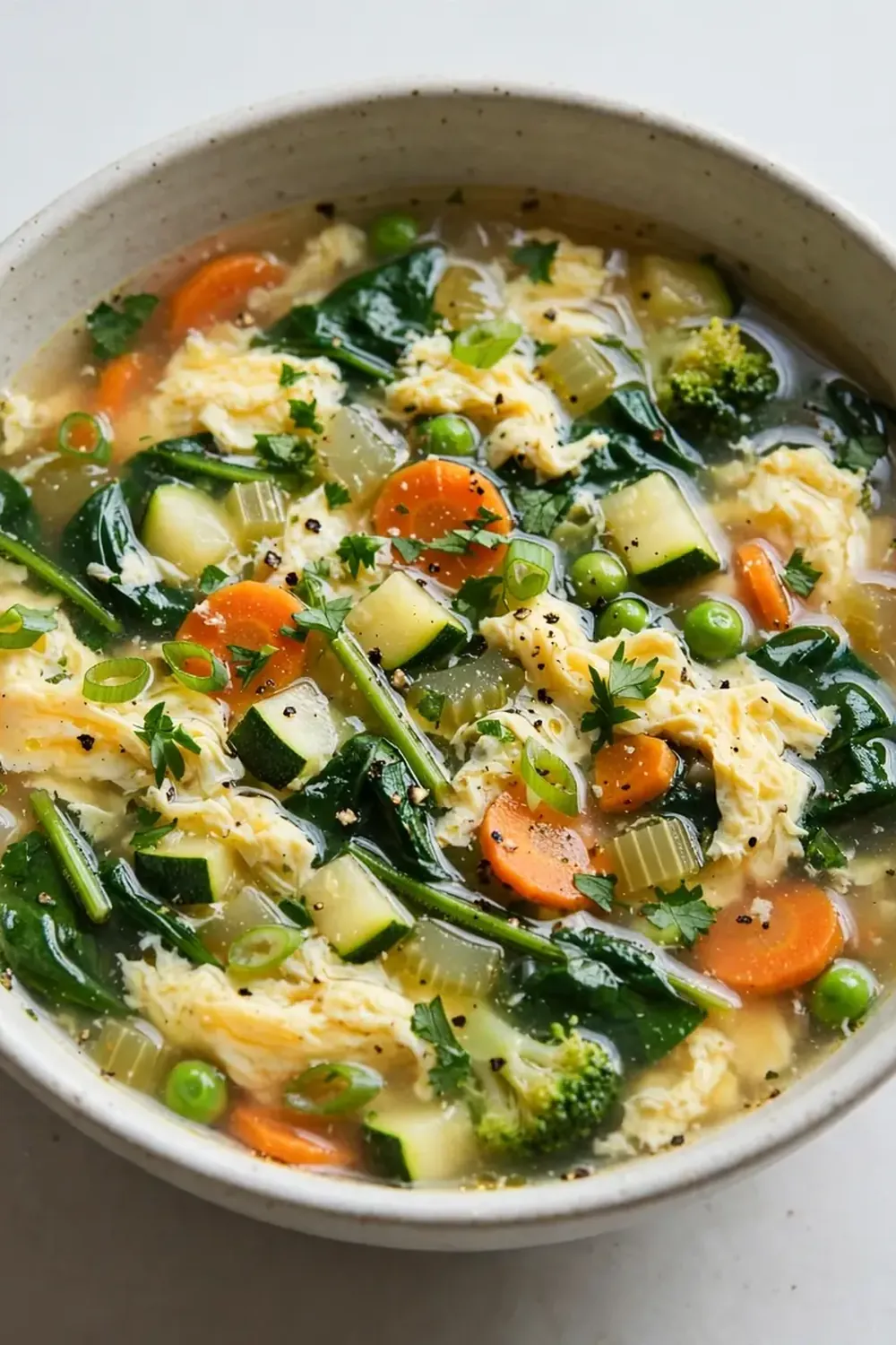 Low-Calorie High-Protein Vegetable and Egg Soup