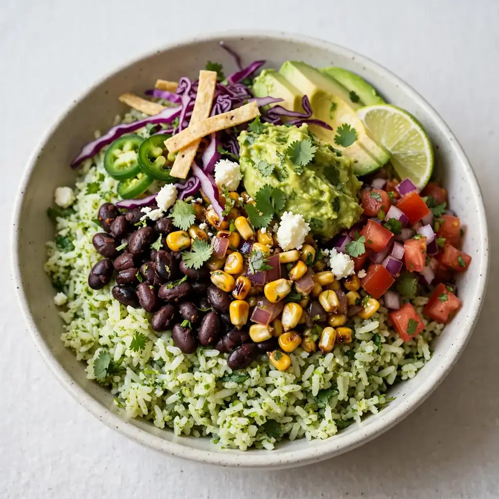 Fiesta-Bowl mit Koriander-Limetten-Reis