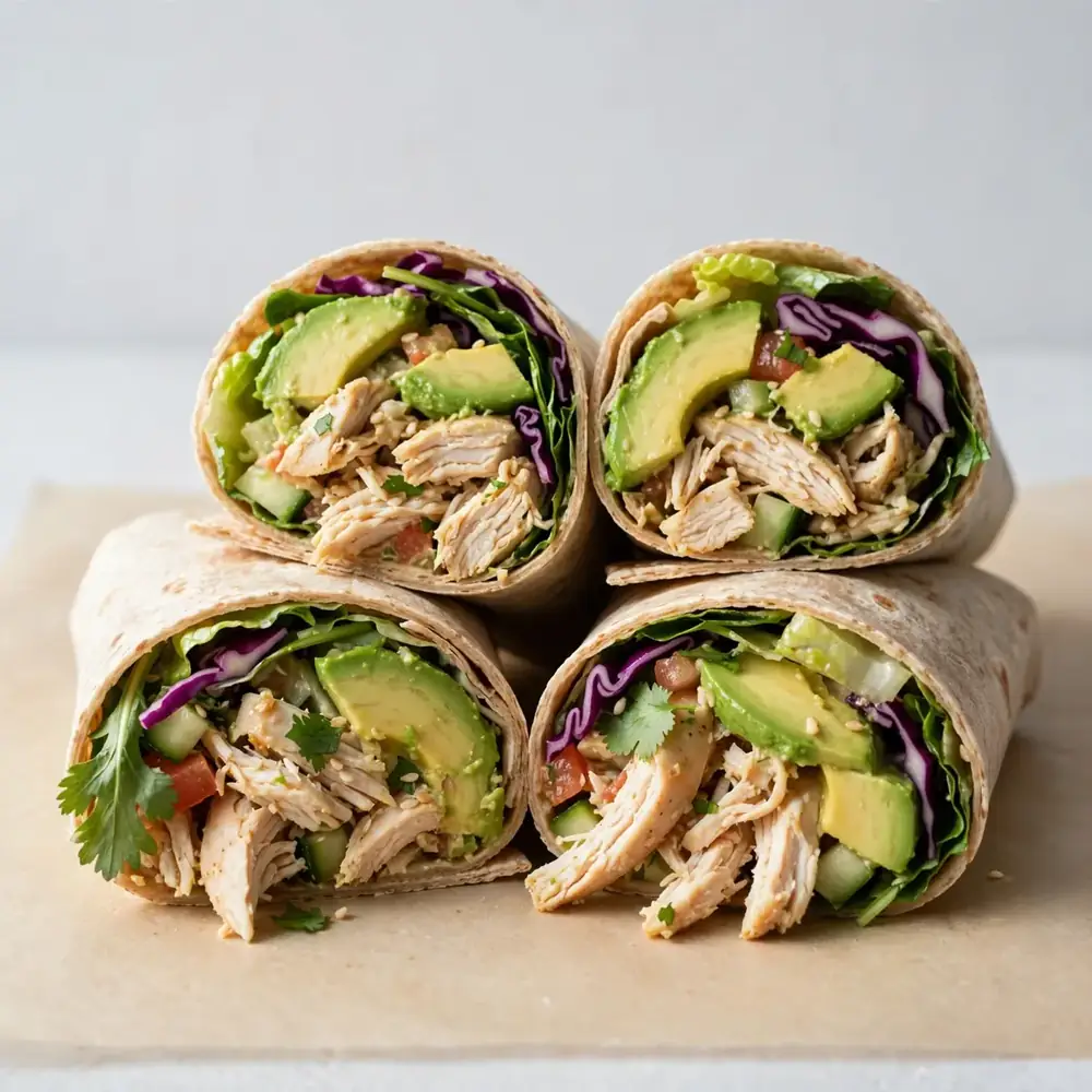 Gesunde Avocado-Wraps mit Hähnchen