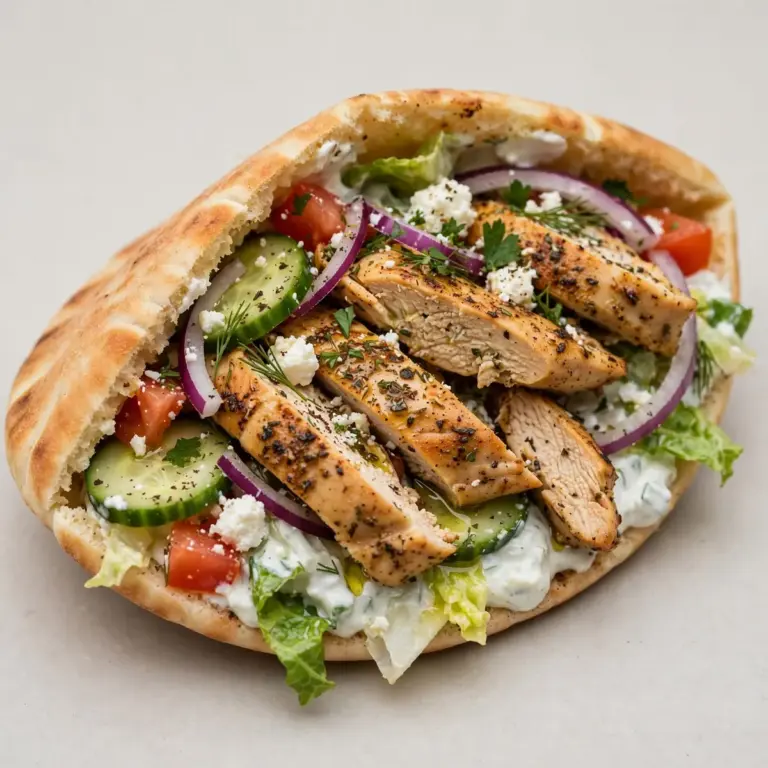 Griechisches High-Protein Hähnchen-Pita