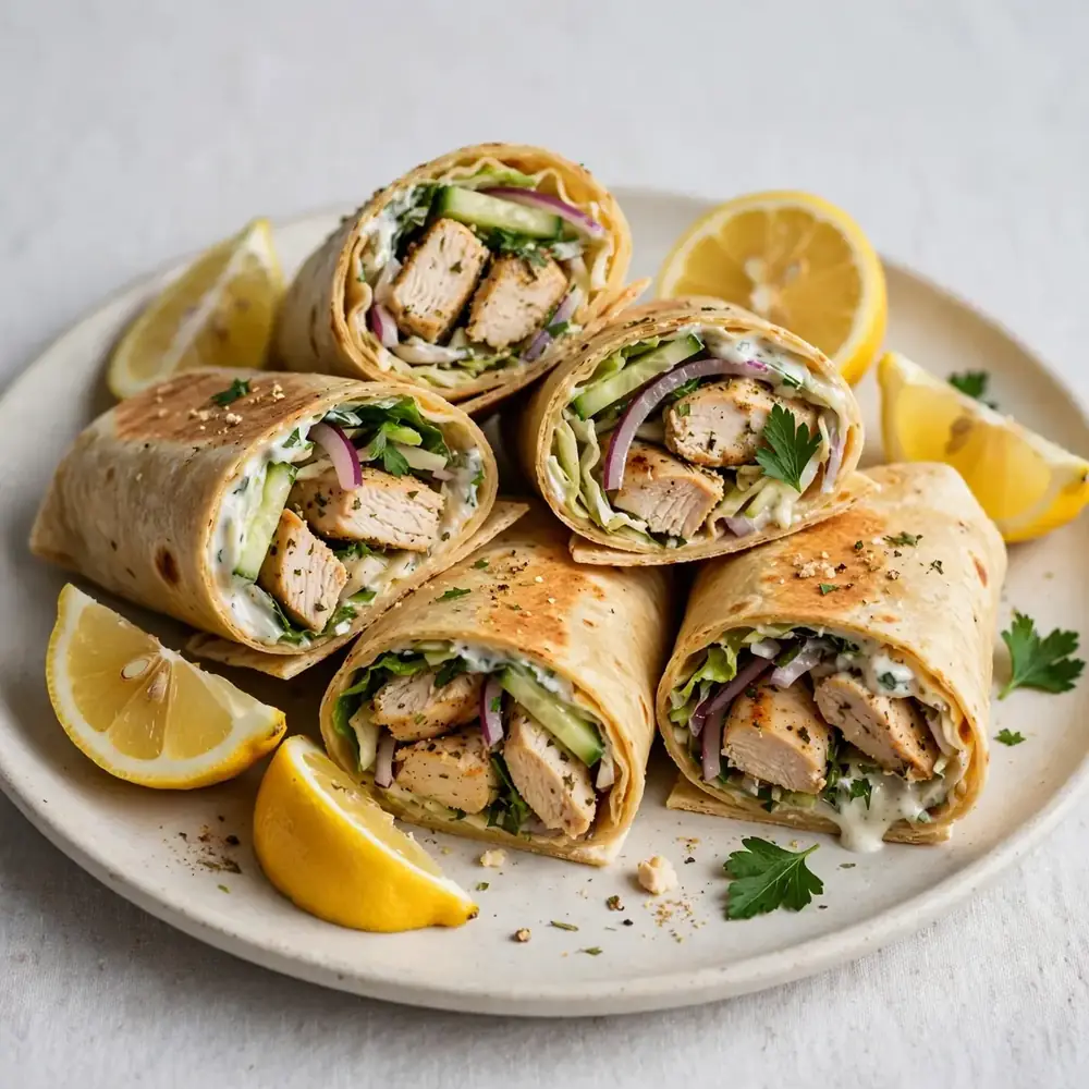 Hähnchen-Wraps mit Zitronen
