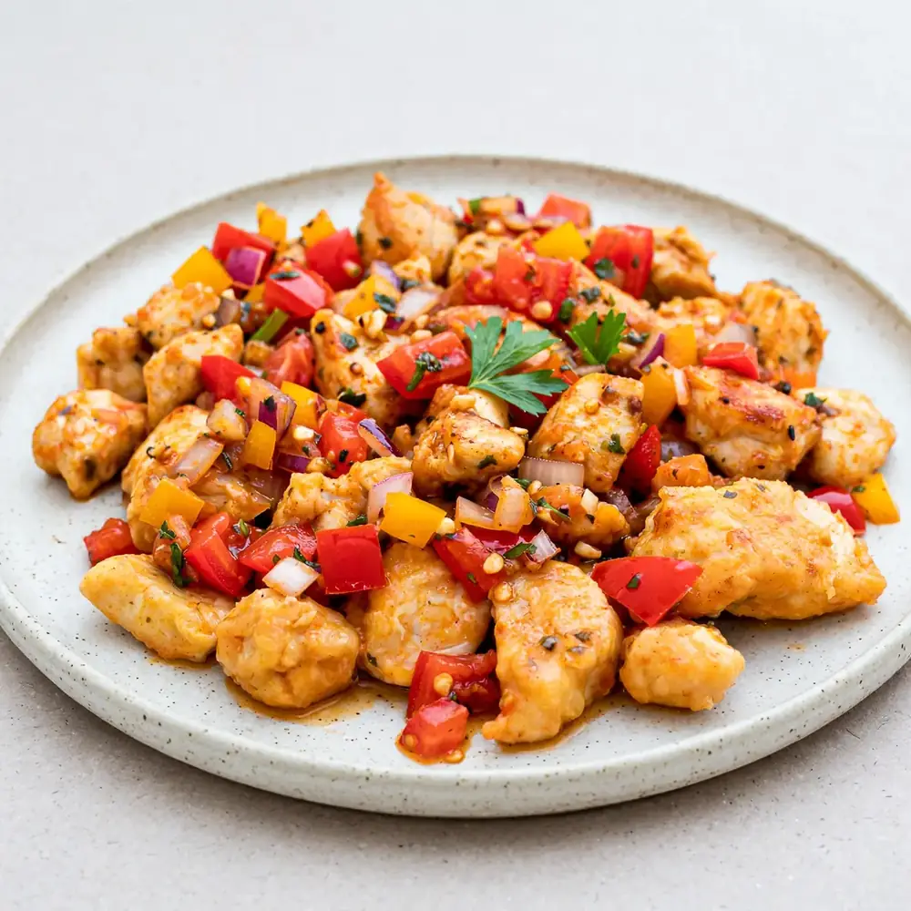 Hähnchenhäppchen mit Paprika-Salsa