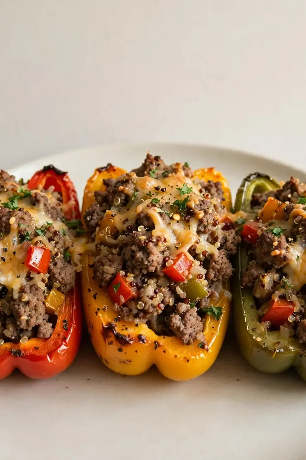 High-Protein Beef and Bell Pepper Stuffed Peppers