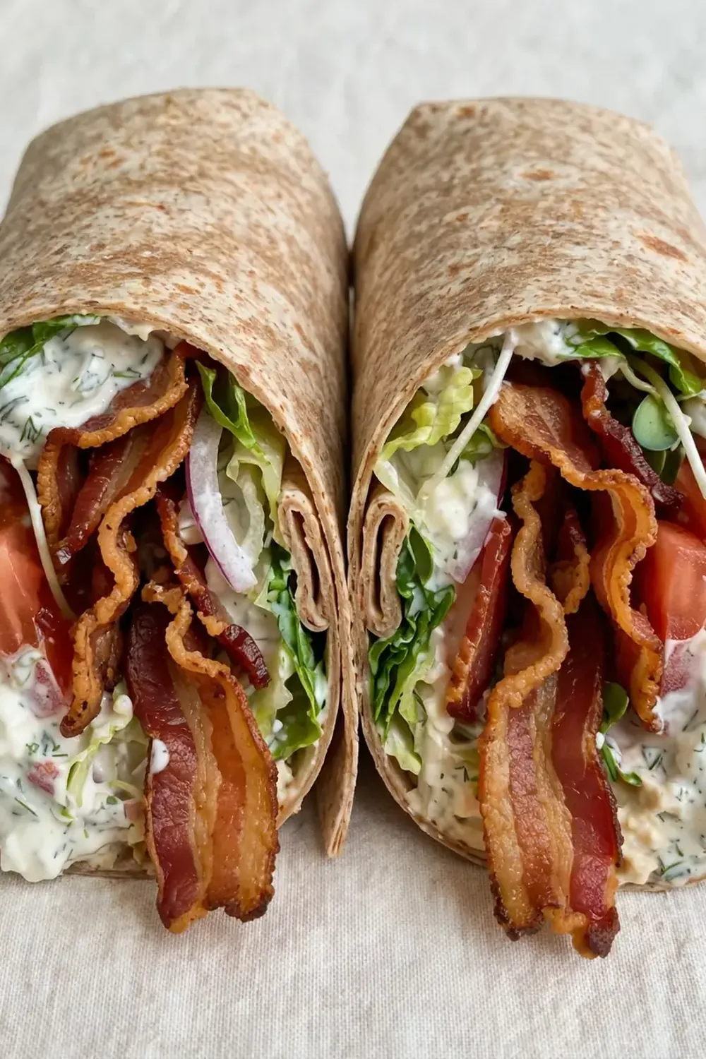 High-Protein BLT Wrap with Turkey Bacon