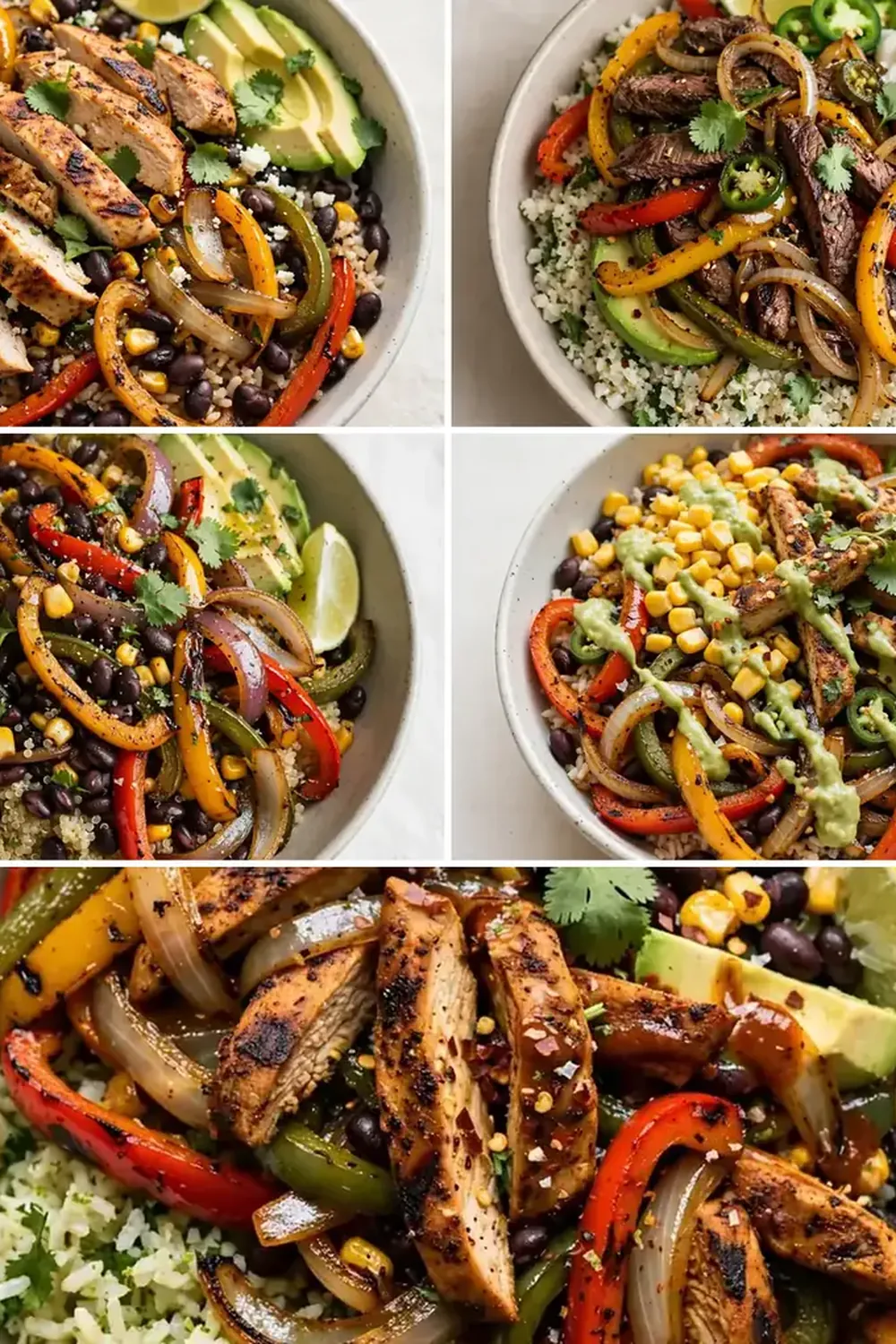 High-Protein Chicken Fajita Meal Prep Bowls