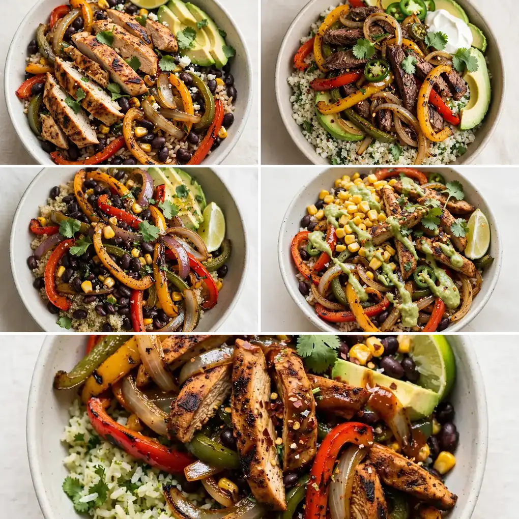 High-Protein Chicken Fajita Meal Prep Bowls