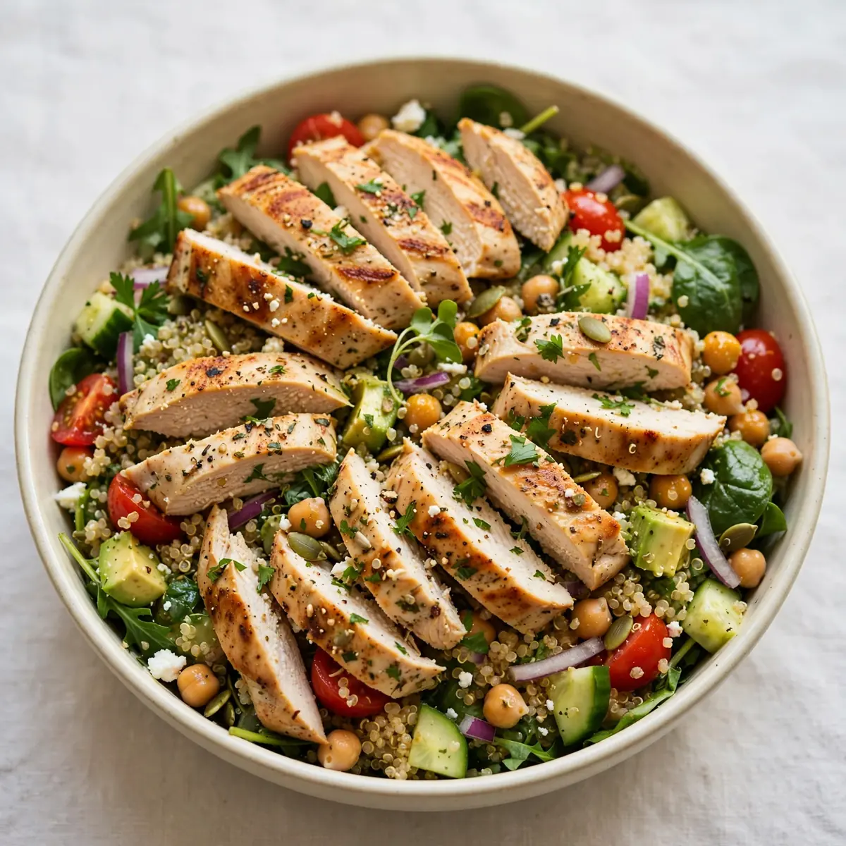 High-Protein Chicken- und Quinoa-Salat
