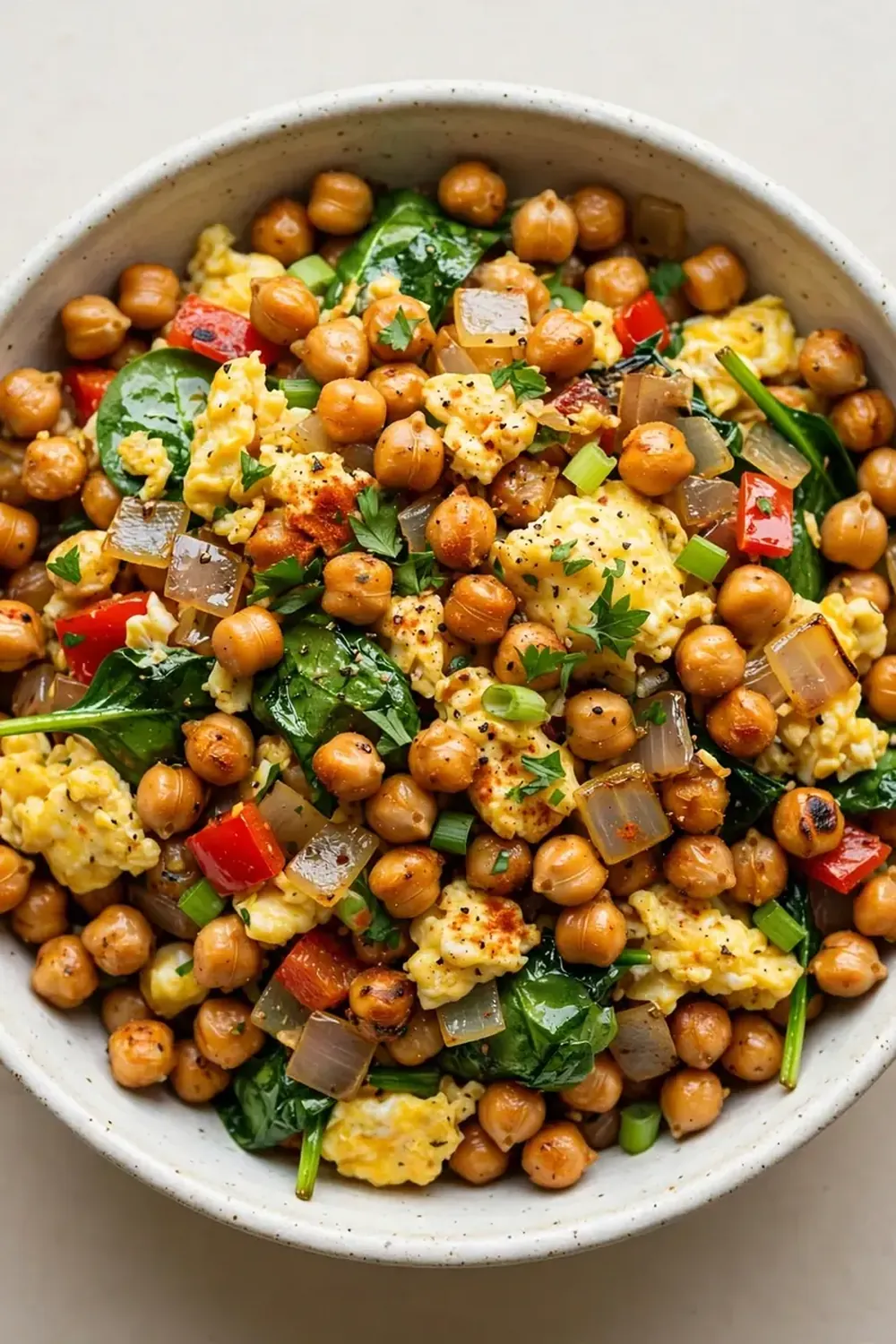 High-Protein Egg and Chickpea Breakfast Hash