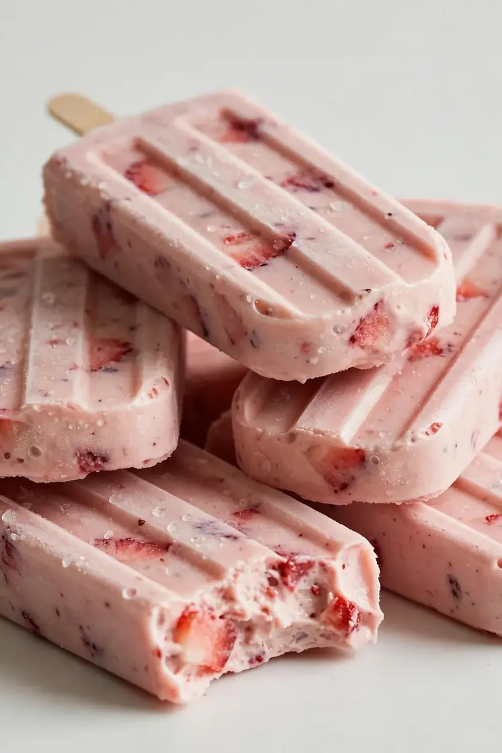 High-Protein Strawberry Protein Popsicles