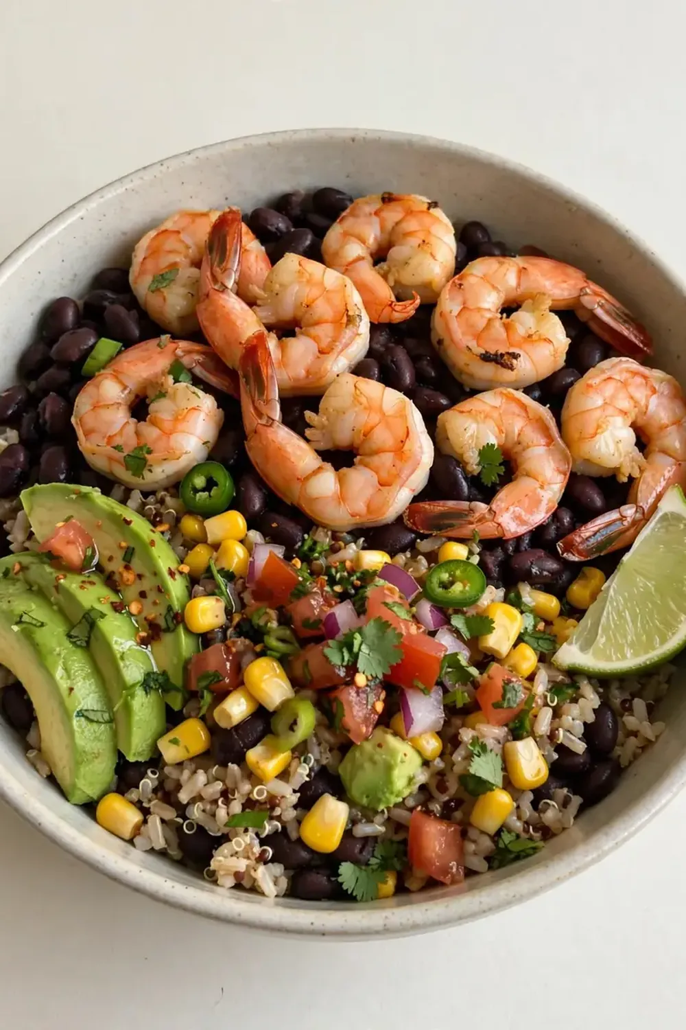High-Protein Shrimp and Black Bean Bowl
