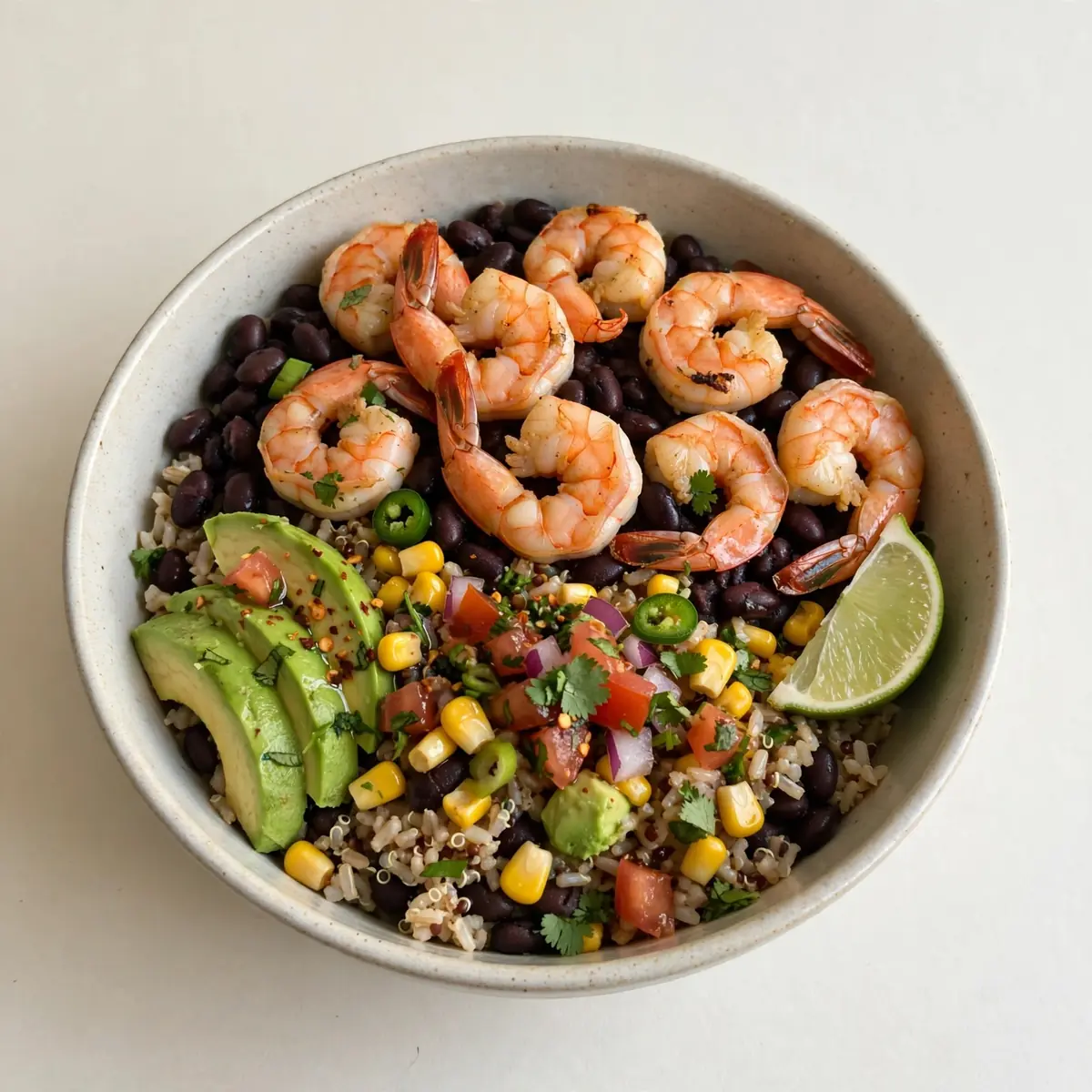 High-Protein Garnelen-Black-Bean-Bowl