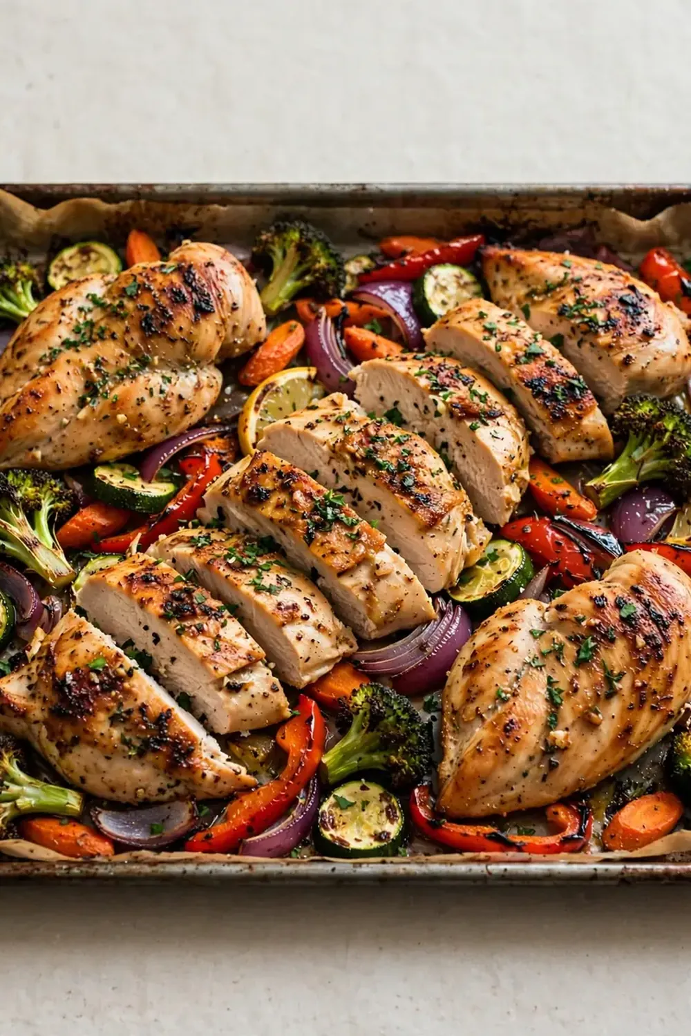 High-Protein Chicken and Vegetable Sheet Pan Dinner