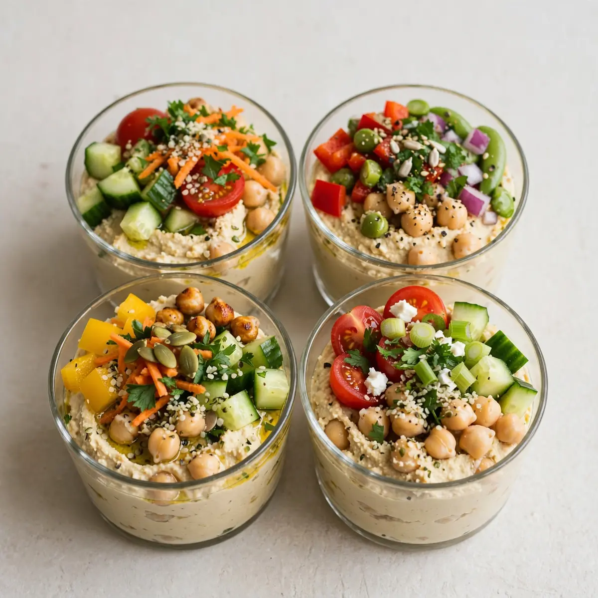 High-Protein Hummus mit Gemüse-Cups