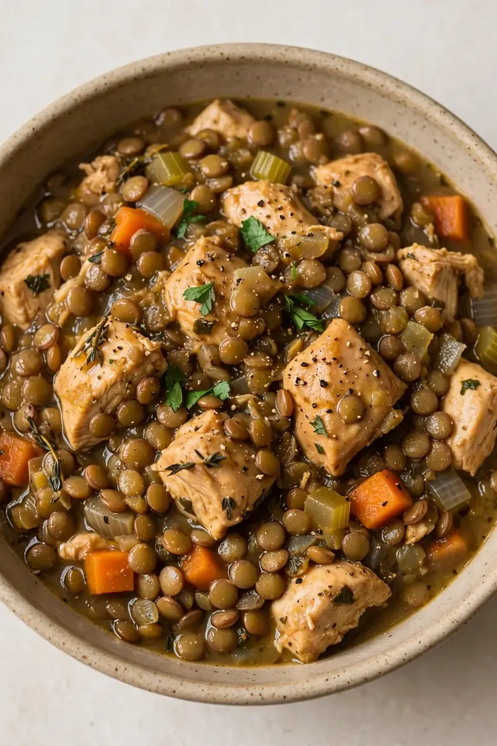 High-Protein Lentil and Chicken Stew