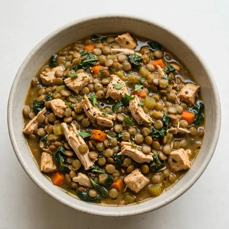 High-Protein Linsen-Hähnchen-Eintopf zum Meal Prep