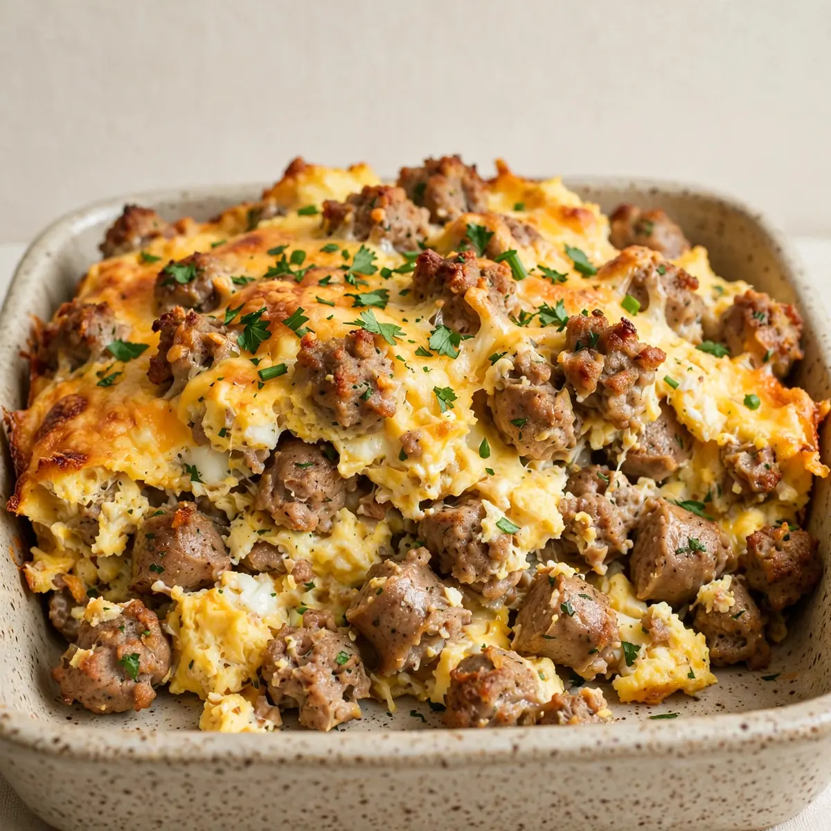 High-Protein Sausage & Ei-Frühstücksauflauf