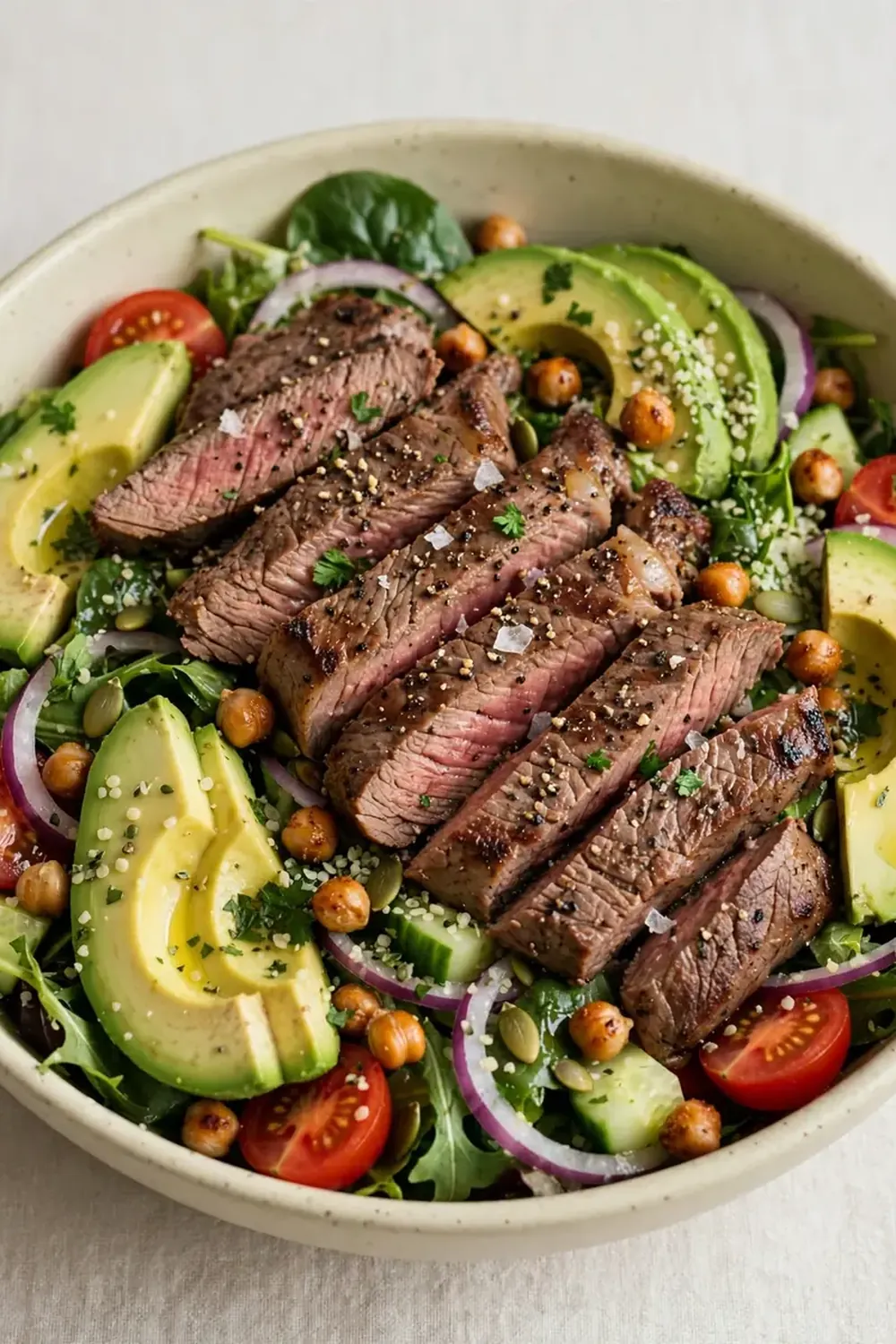High-Protein Steak Salad with Avocado