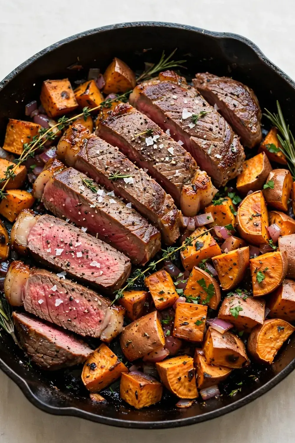 High-Protein Steak and Sweet Potato Skillet