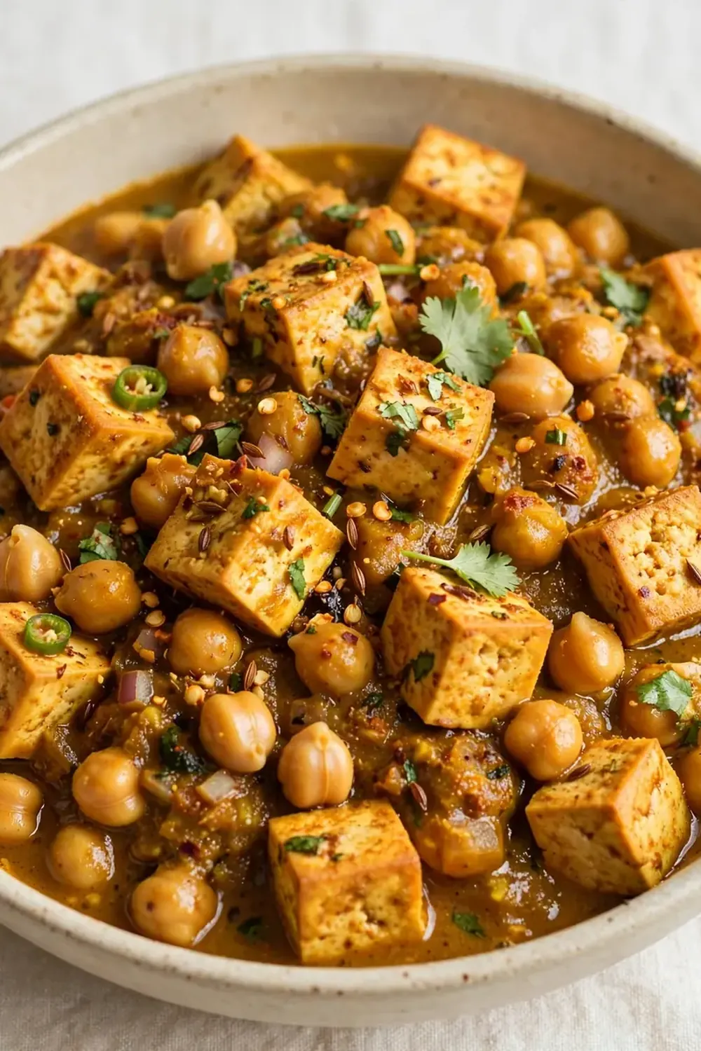 High-Protein Tofu and Chickpea Curry