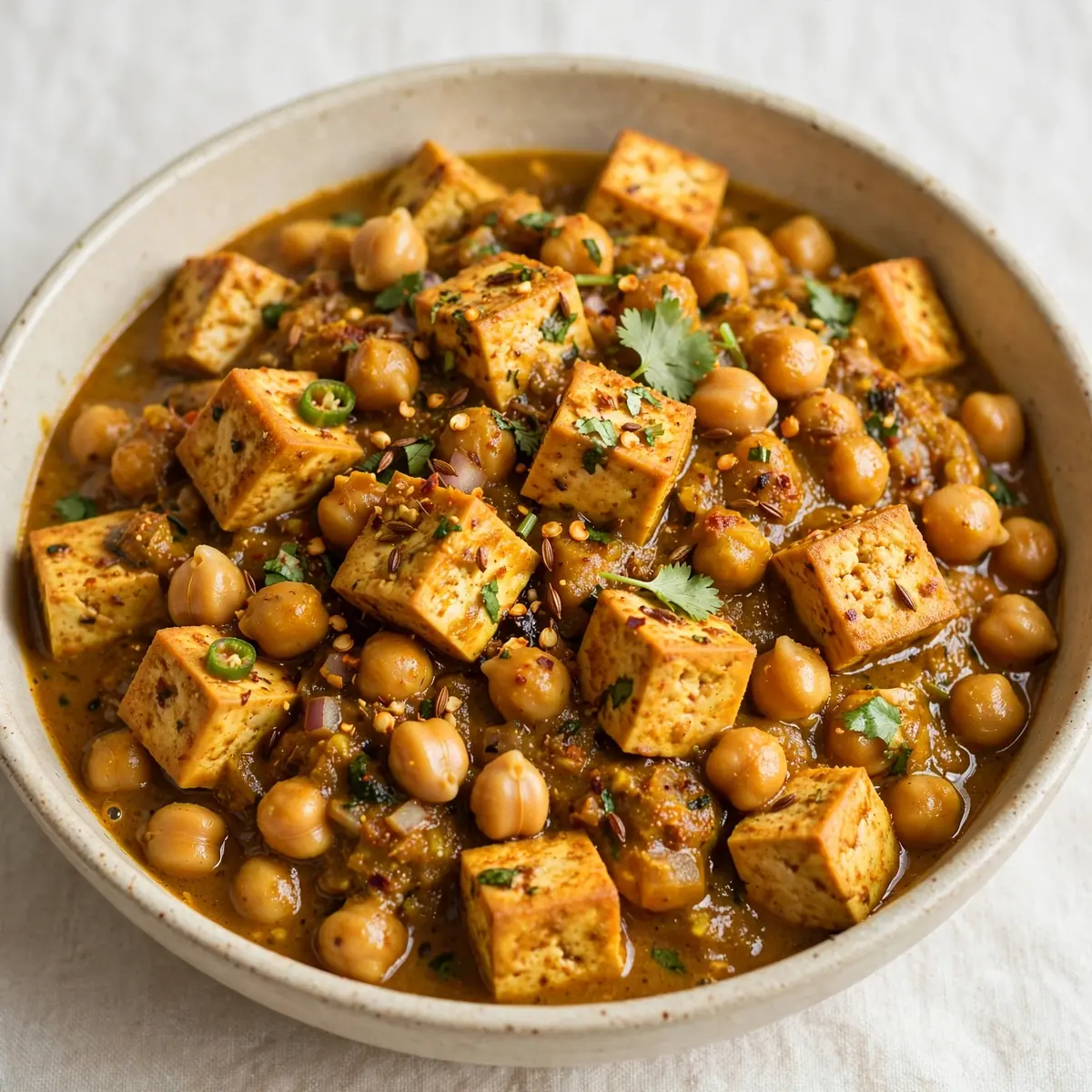 High-Protein Tofu-Kichererbsen-Curry