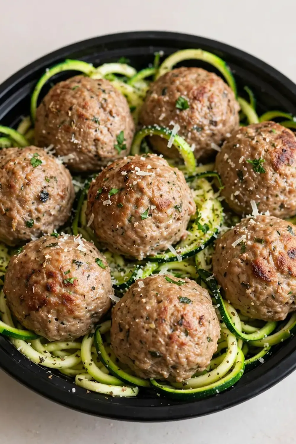 High-Protein Turkey Meatball Meal Prep with Zoodles