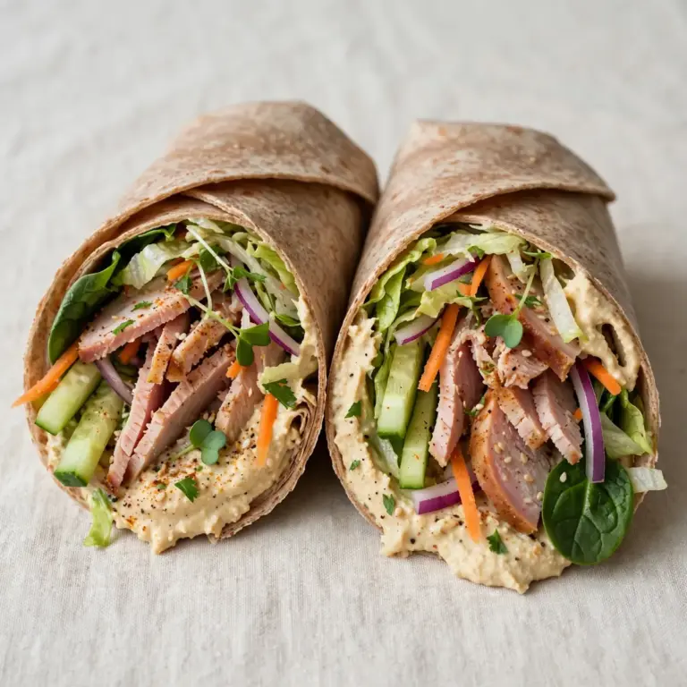 High-Protein Turkey und Hummus Wrap