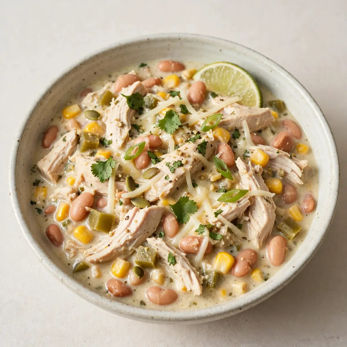 High-Protein White Chicken Chili – cremig, würzig, proteinreich