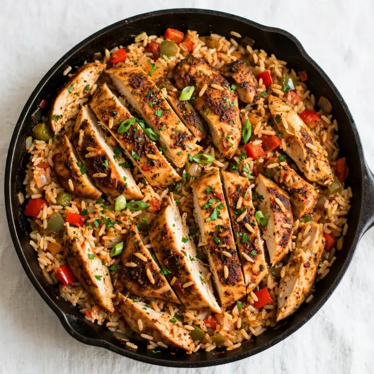 Hochprotein-Cajun-Hähnchen-Pfanne mit Reis