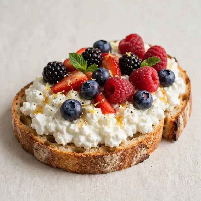 Hüttenkäse-Beeren-Toast