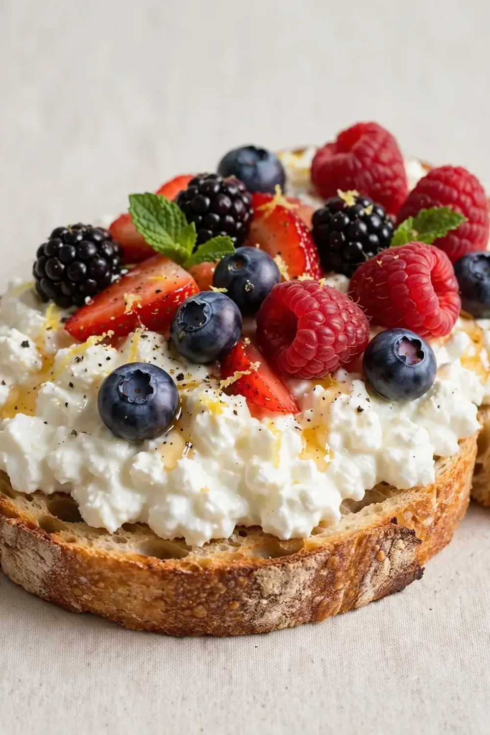 Cottage Cheese and Berry Toast