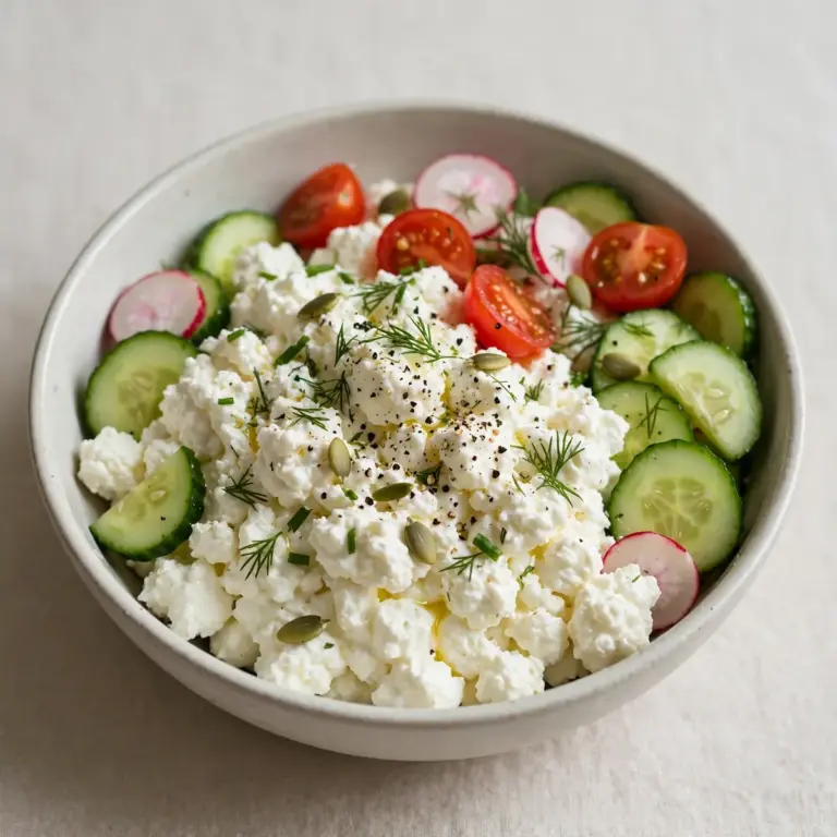 Kalorienarme High-Protein-Cottage-Cheese-Bowl