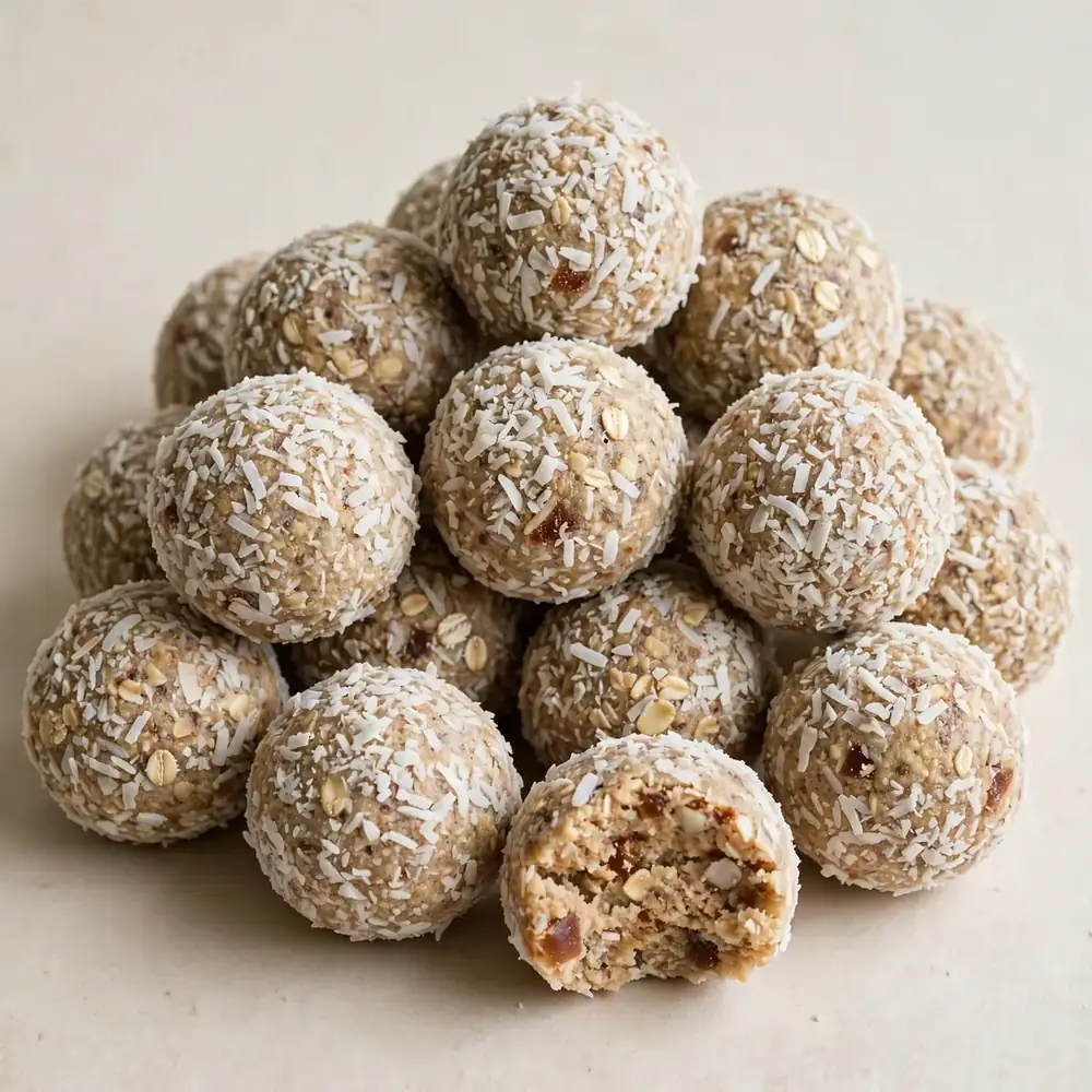 Klassische Kokos-Protein-Bällchen