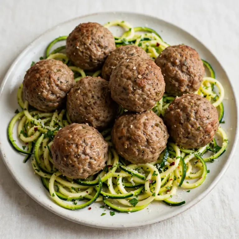 Protein-Bomben: Puten-Frikadellen mit Zucchini-Nudeln