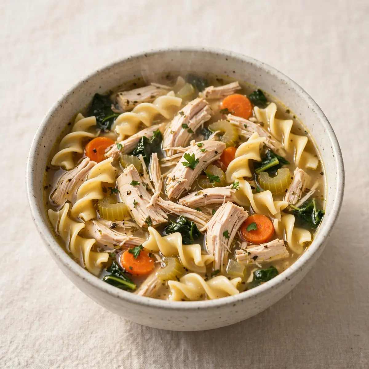 Protein-Hähnchen-Nudelsuppe