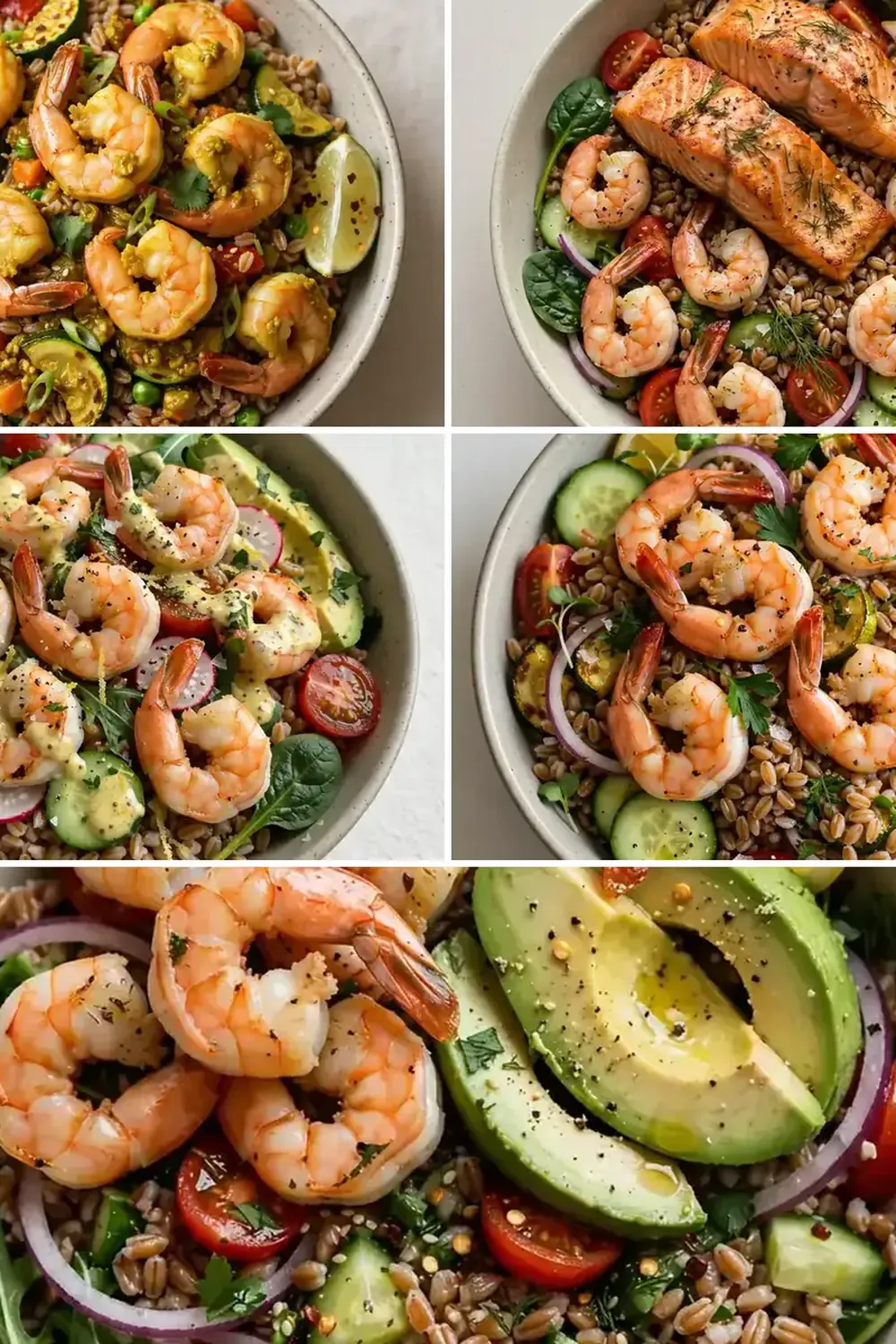 High-Protein Shrimp and Farro Meal Prep Bowls