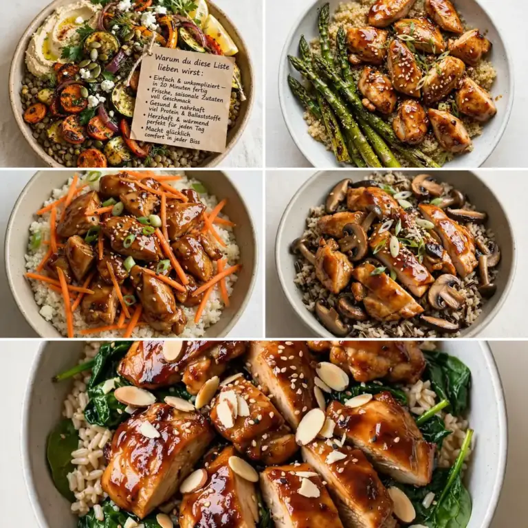 Proteinreiche Teriyaki Hähnchen Meal Prep Bowls