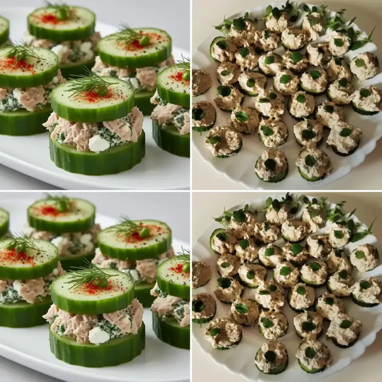 Proteinreiche Thunfisch-Gurken-Häppchen