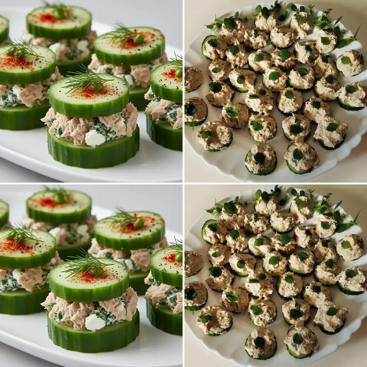 Proteinreiche Thunfisch-Gurken-Häppchen
