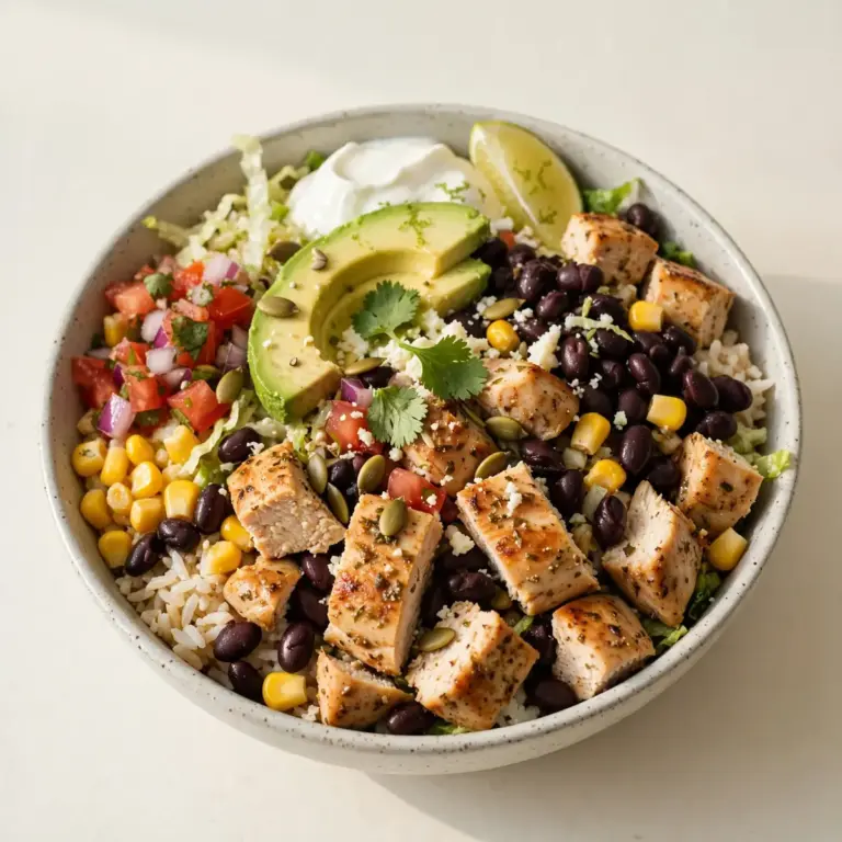 Proteinreicher Chicken-Burrito-Bowl