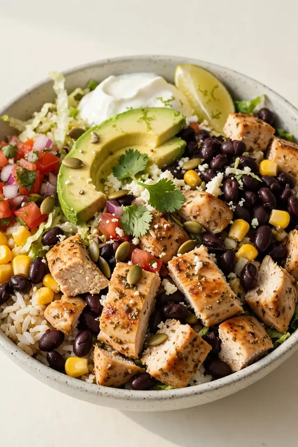 High-Protein Chicken Burrito Bowl