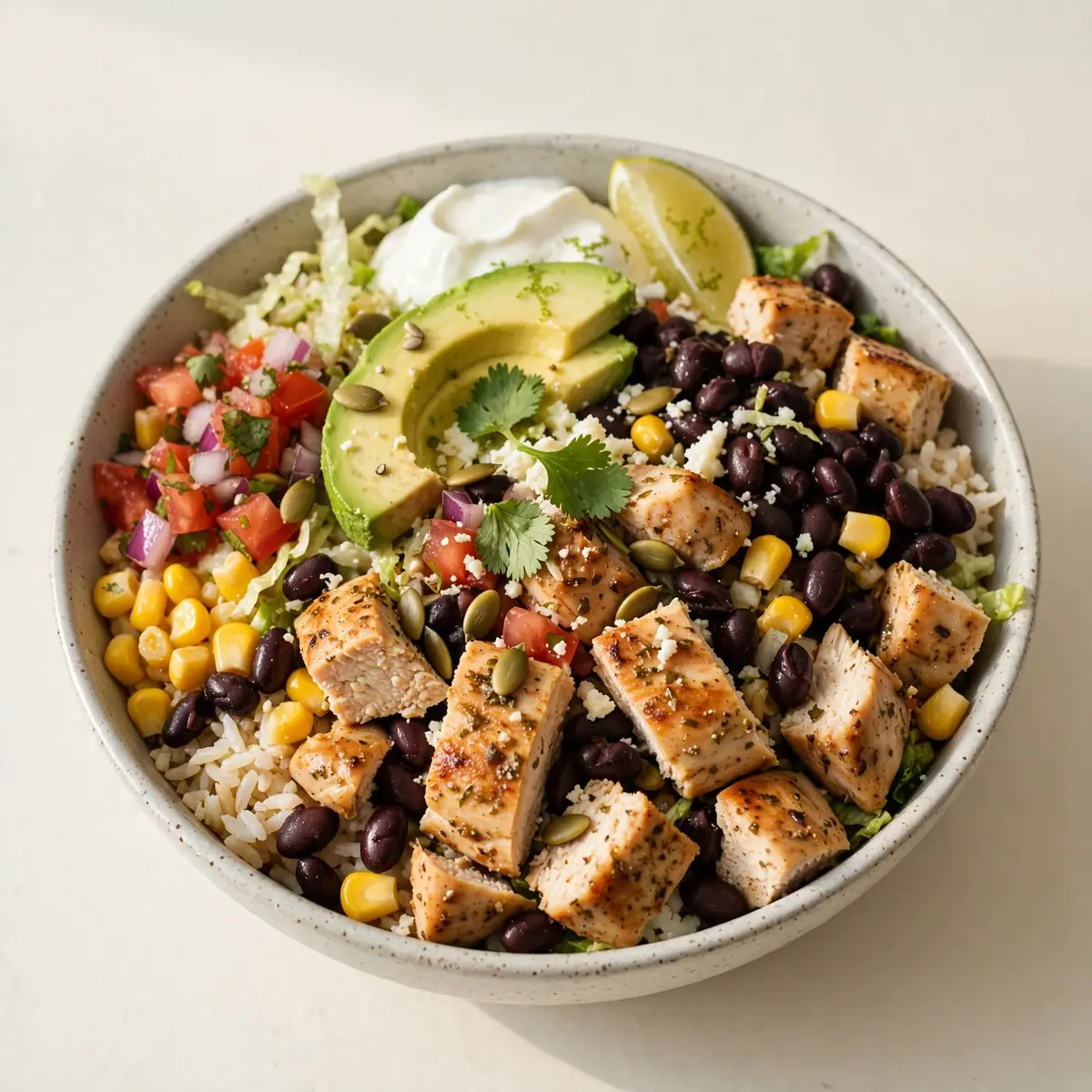 Proteinreicher Chicken-Burrito-Bowl