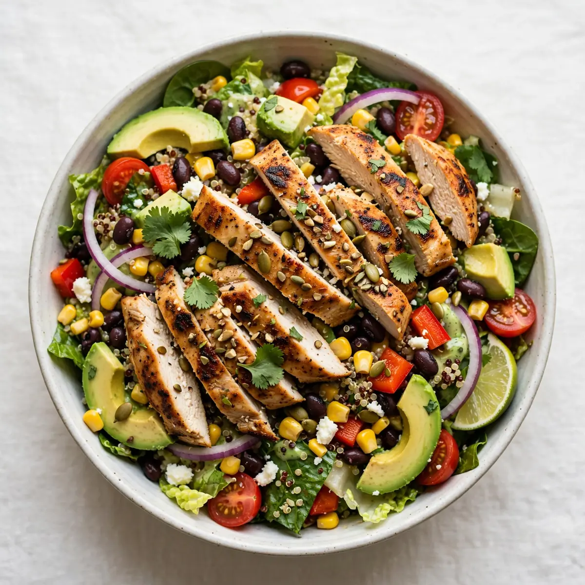Proteinreicher Southwest-Hähnchensalat