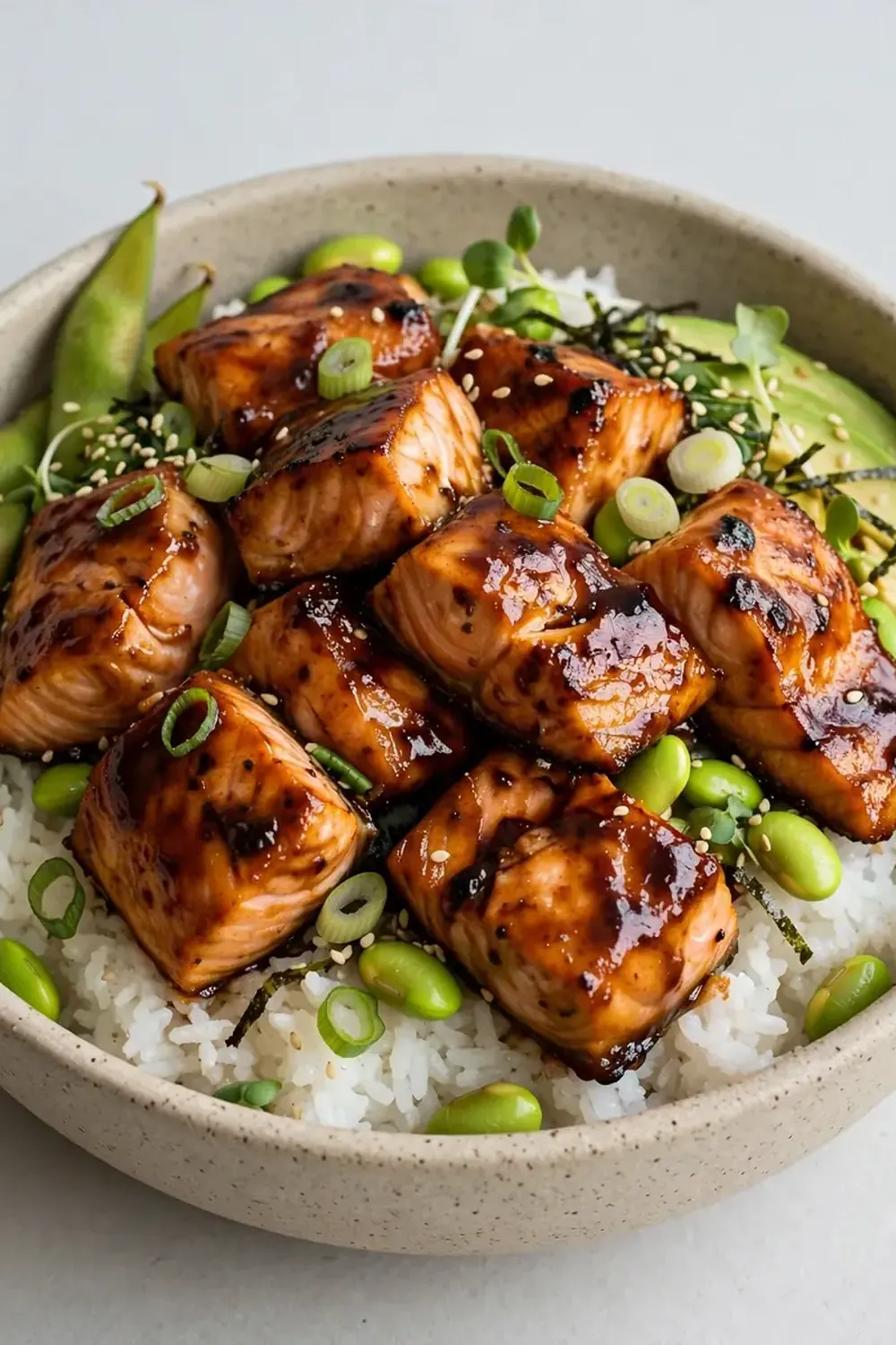 High-Protein Teriyaki Salmon Rice Bowl