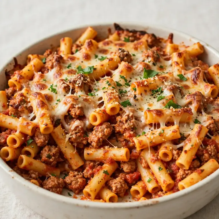Proteinreicher Ziti-Auflauf mit Putenhack