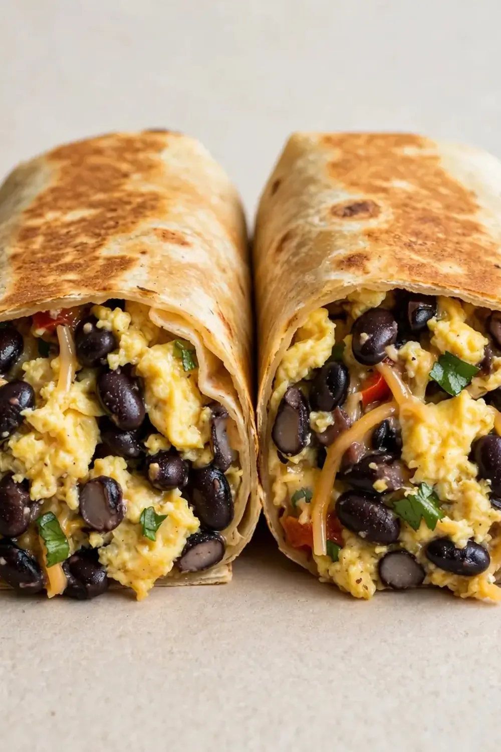 High-Protein Breakfast Burrito with Eggs and Black Beans