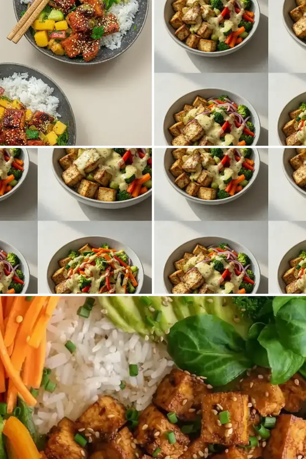 High-Protein Tofu and Vegetable Meal Prep Bowls