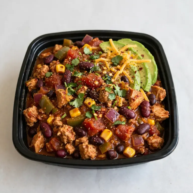 Proteinreiches Truthahn-Chili zum Meal Prep